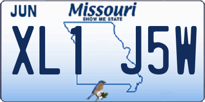 MO license plate XL1J5W