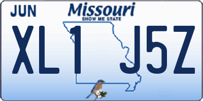 MO license plate XL1J5Z