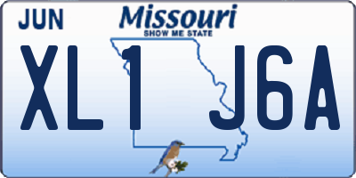 MO license plate XL1J6A