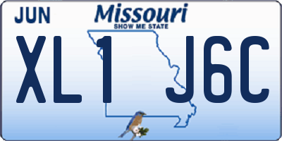 MO license plate XL1J6C