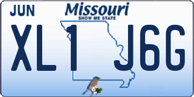 MO license plate XL1J6G