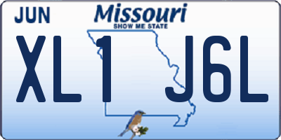 MO license plate XL1J6L