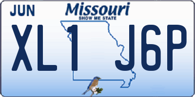 MO license plate XL1J6P