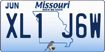 MO license plate XL1J6W