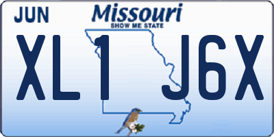 MO license plate XL1J6X