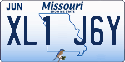 MO license plate XL1J6Y