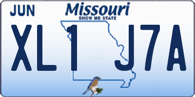 MO license plate XL1J7A