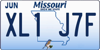 MO license plate XL1J7F