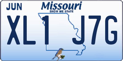MO license plate XL1J7G