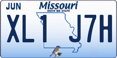 MO license plate XL1J7H