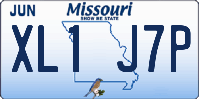 MO license plate XL1J7P