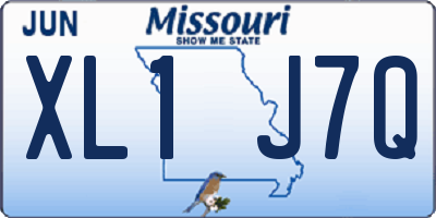 MO license plate XL1J7Q