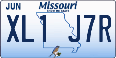 MO license plate XL1J7R
