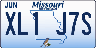 MO license plate XL1J7S