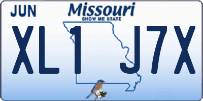 MO license plate XL1J7X