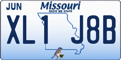 MO license plate XL1J8B