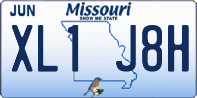 MO license plate XL1J8H