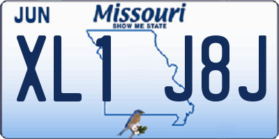 MO license plate XL1J8J