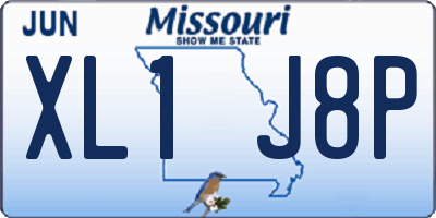 MO license plate XL1J8P