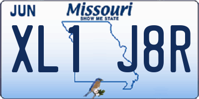 MO license plate XL1J8R