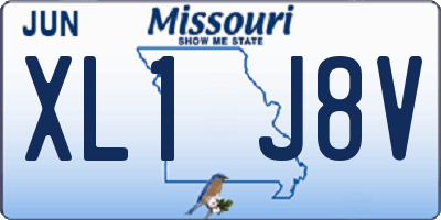 MO license plate XL1J8V