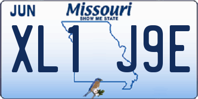 MO license plate XL1J9E