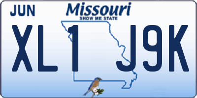 MO license plate XL1J9K
