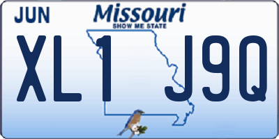 MO license plate XL1J9Q