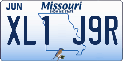 MO license plate XL1J9R