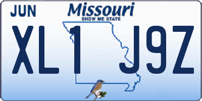 MO license plate XL1J9Z