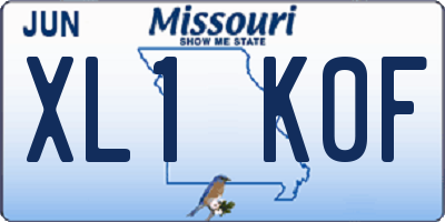 MO license plate XL1K0F