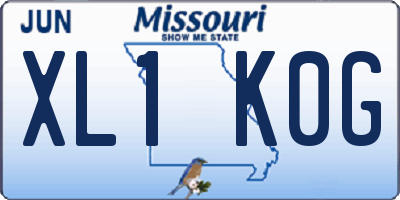 MO license plate XL1K0G