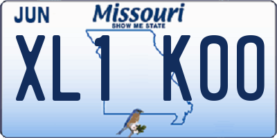 MO license plate XL1K0O