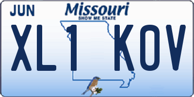 MO license plate XL1K0V