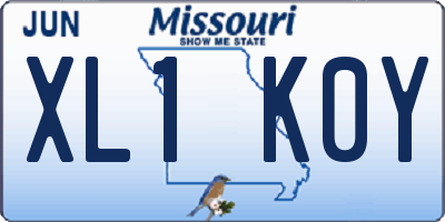 MO license plate XL1K0Y