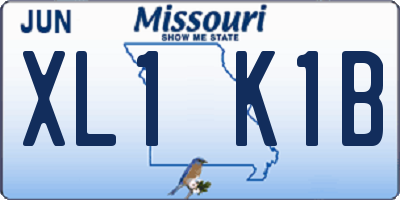 MO license plate XL1K1B