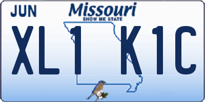 MO license plate XL1K1C
