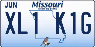 MO license plate XL1K1G