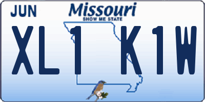 MO license plate XL1K1W