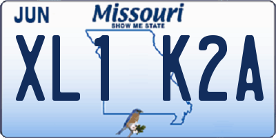 MO license plate XL1K2A
