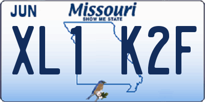 MO license plate XL1K2F