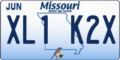 MO license plate XL1K2X