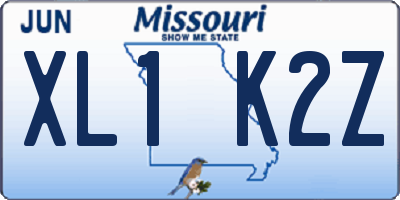 MO license plate XL1K2Z