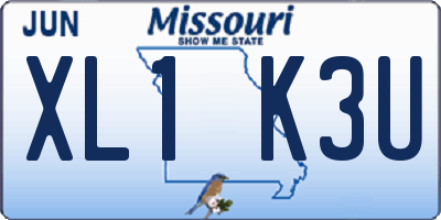 MO license plate XL1K3U