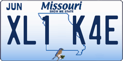 MO license plate XL1K4E