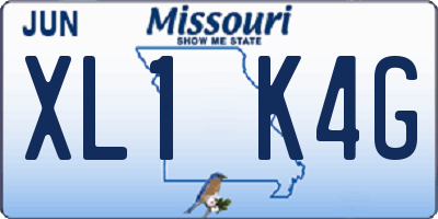 MO license plate XL1K4G