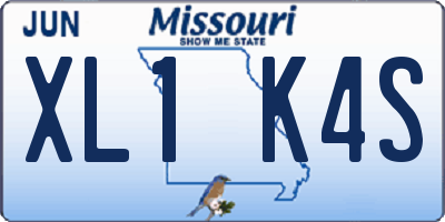 MO license plate XL1K4S
