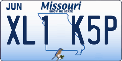 MO license plate XL1K5P