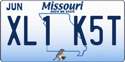 MO license plate XL1K5T