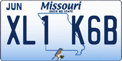 MO license plate XL1K6B